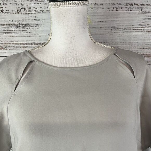 Banana Republic Dress size Small Light Gray Crepe Knee Wedding Church Dinner - Picture 4 of 11